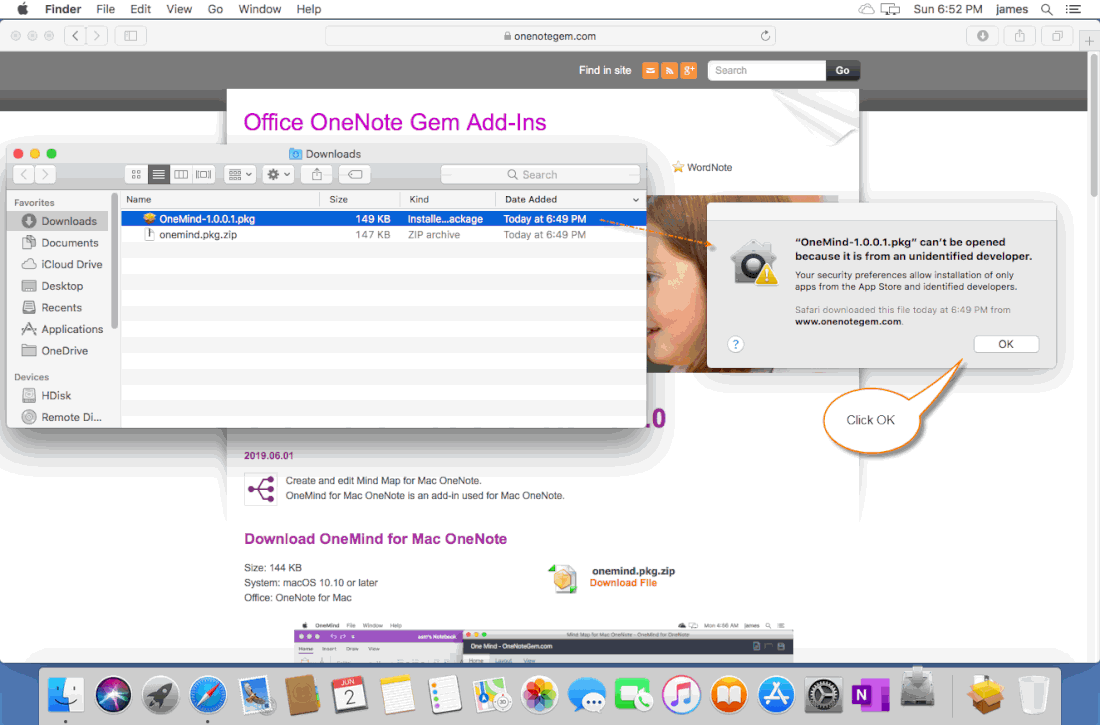 Install OneMind for Mac OneNote