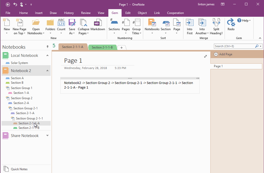 How To Merge 2 Notebooks In OneNote Office OneNote Gem Add Ins