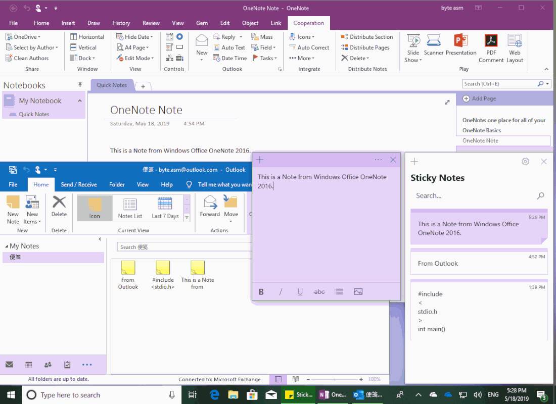 taking notes on onenote