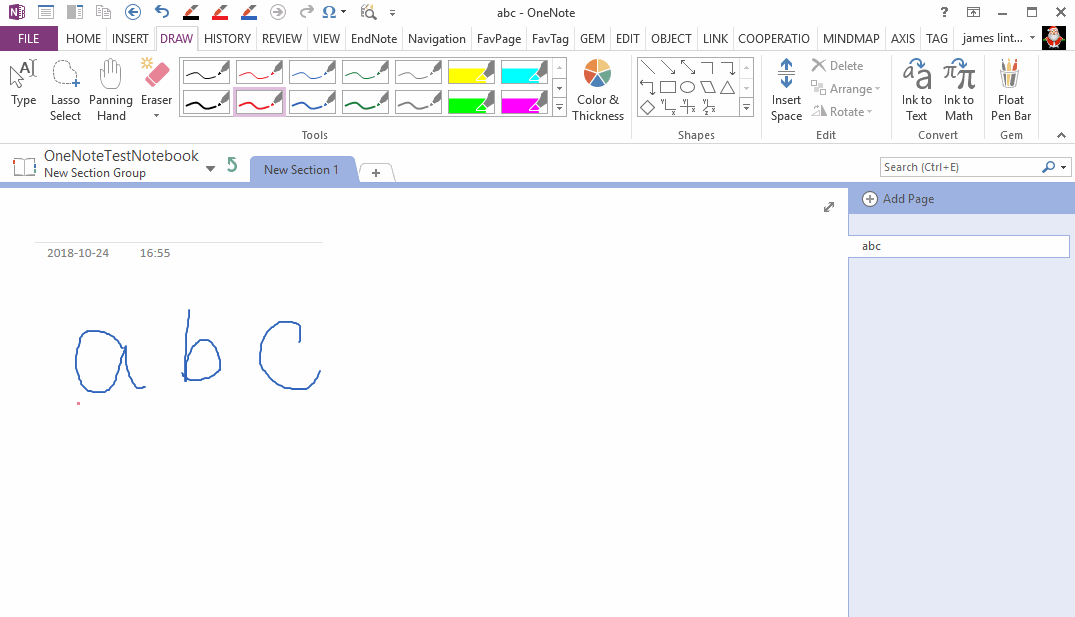Using Scratch-out Gesture in OneNote 
