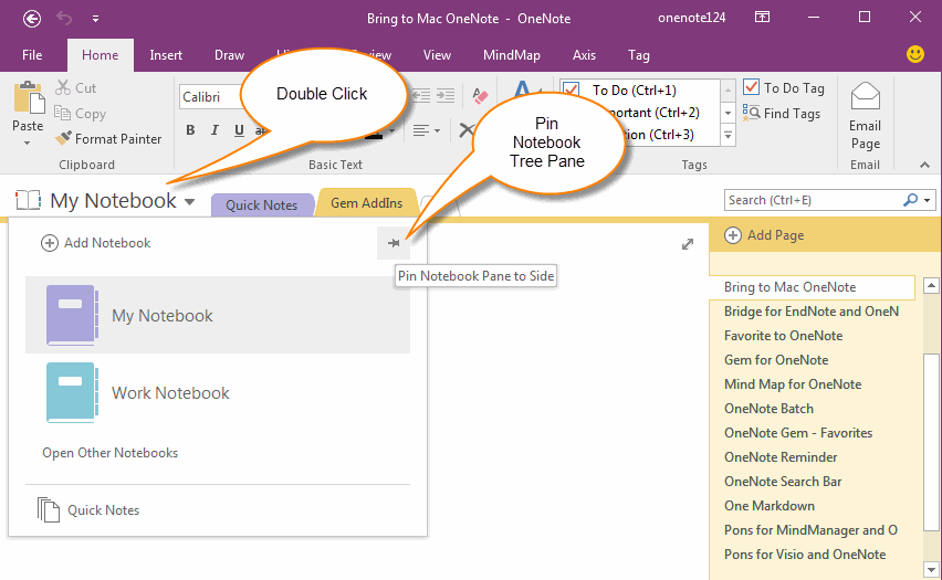 hard to find insertion point in onenote for mac