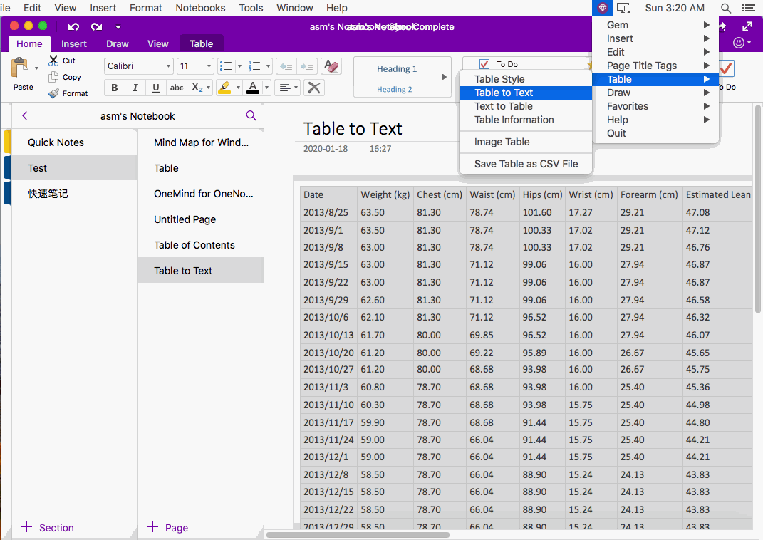 office for mac onenote