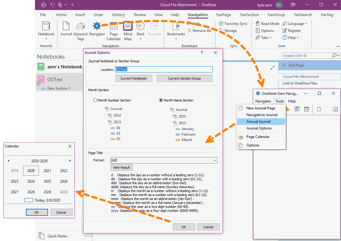 EXE: Create OneNote Annual Journal Template, Year Section Group 