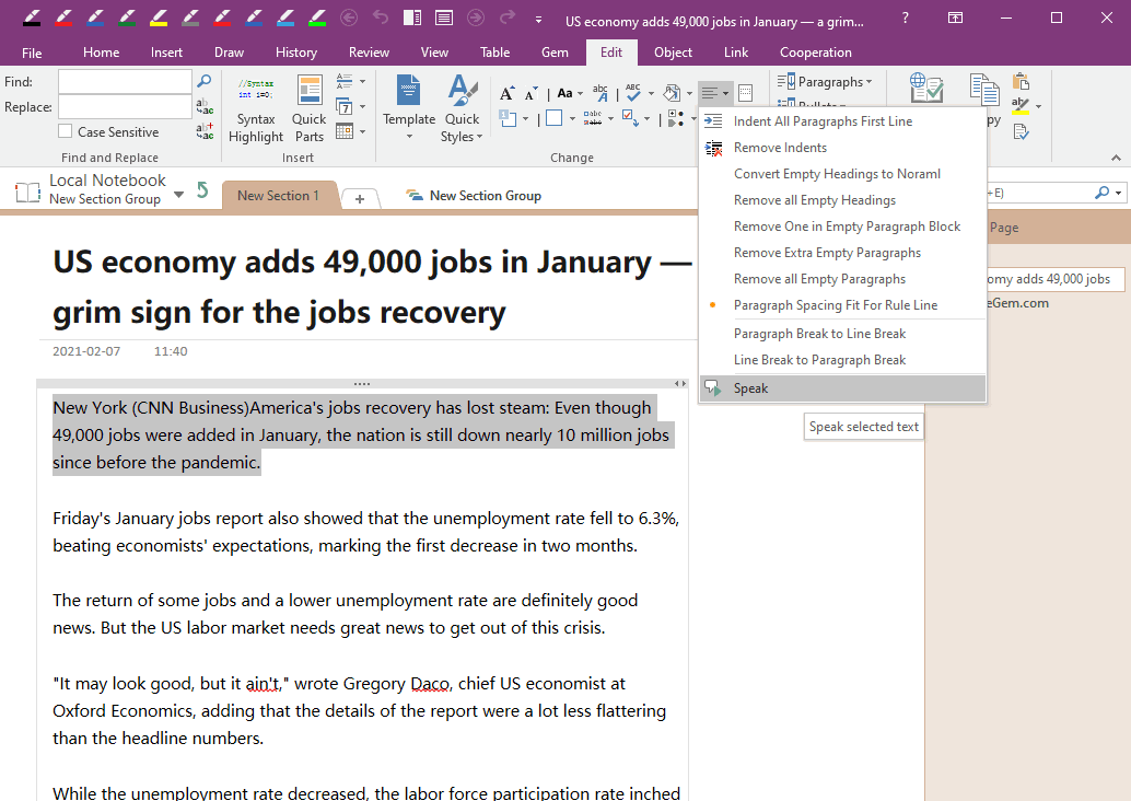 what is immersive reader in onenote