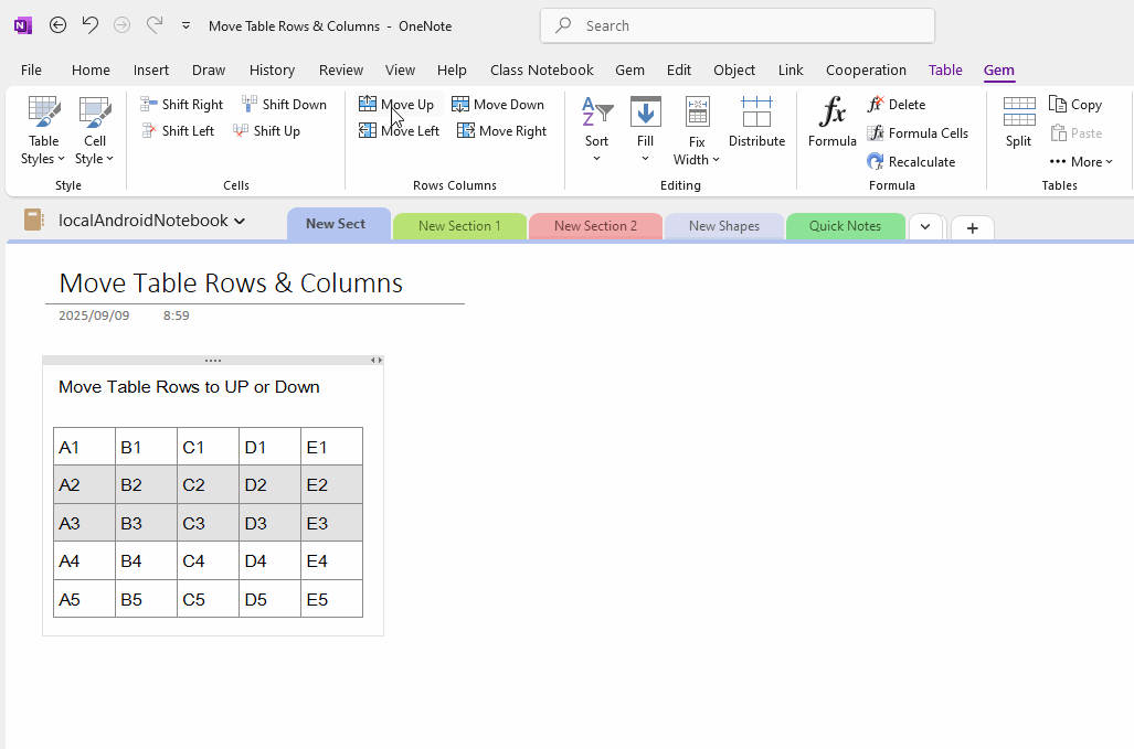 Select Rows in Table
