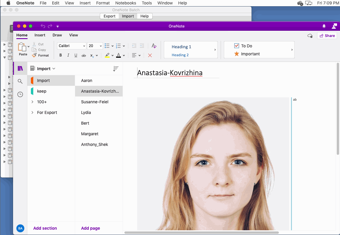 View the results in Mac OneNote