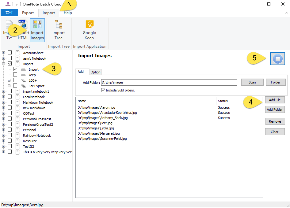 Bulk import to OneNote for Windows 10