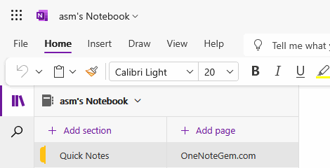 Web OneNote