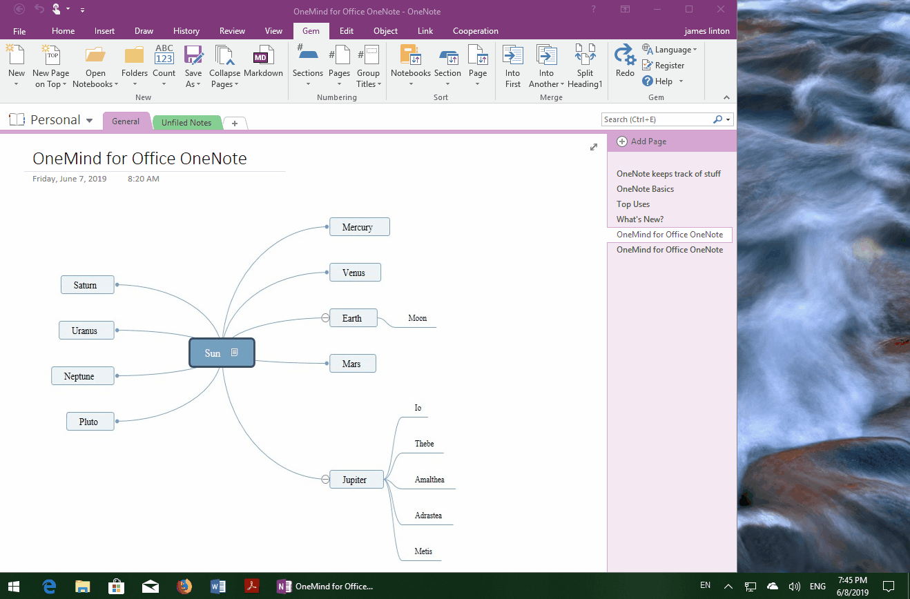 Quickly launch Windows Office OneMind with Gem for OneNote or OneNote Gem–favorites.