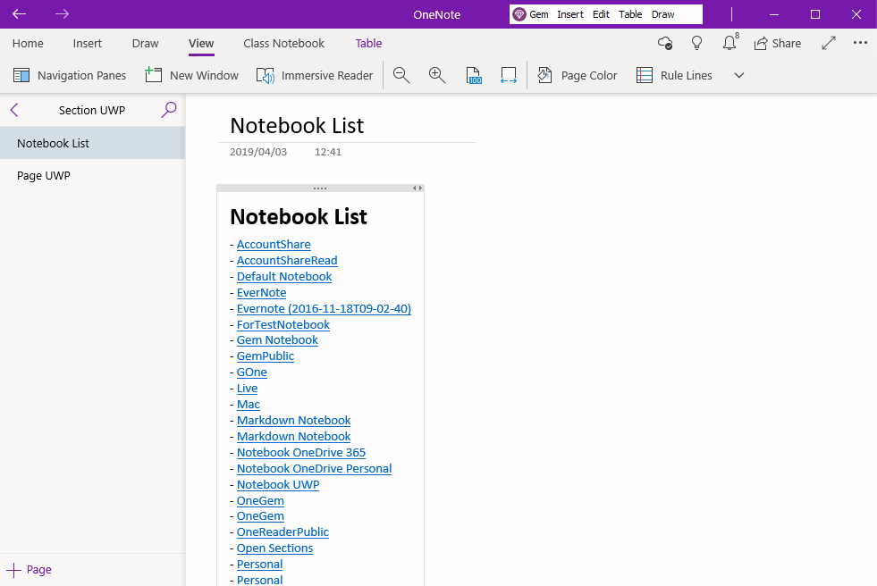 Notebooks List 