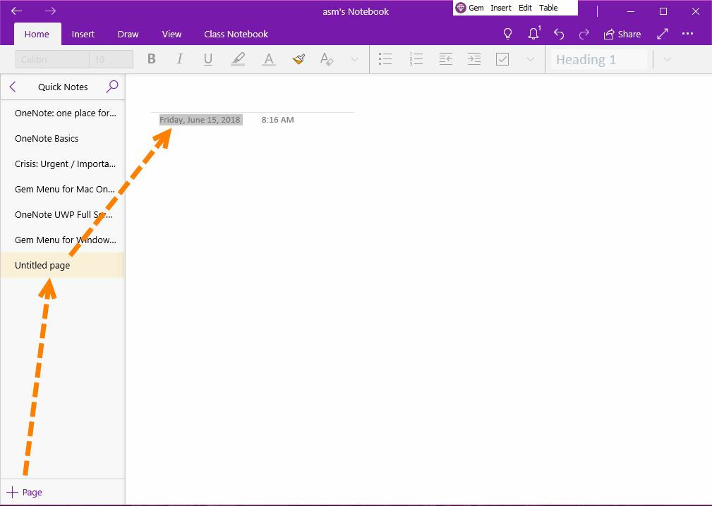 Default OneNote Page Date Format