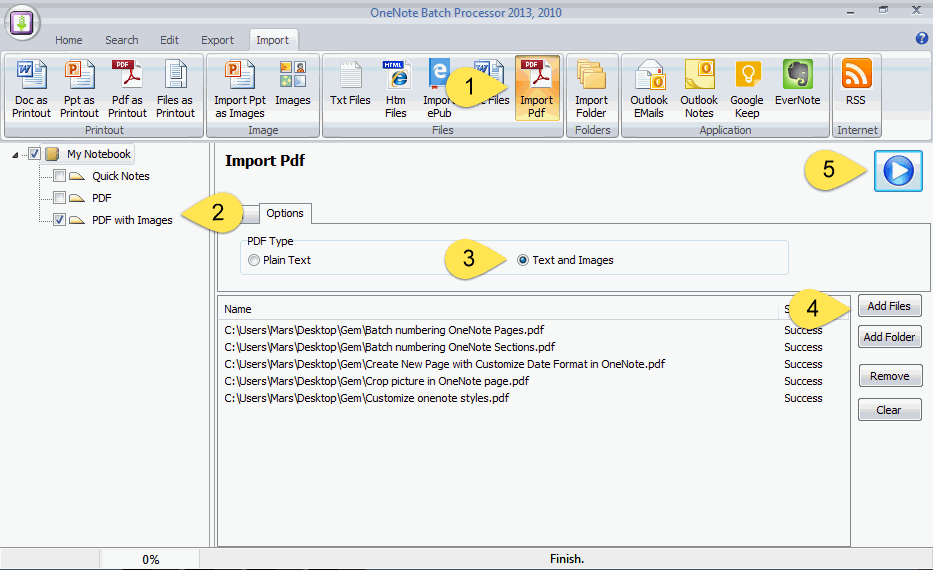 Import PDF Files as Formatted Text and Images into OneNote