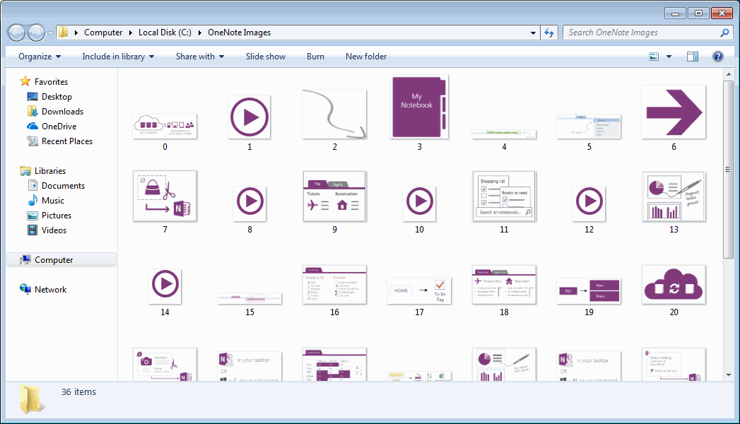 Exported Images from OneNote