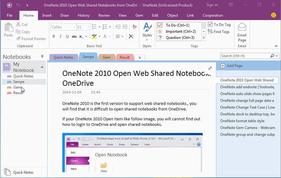 How to Search OneNote Pages, and Move Them to Specify Section?