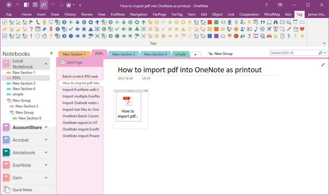 Jump to the OneNote Page, and Open the PDF Attachment