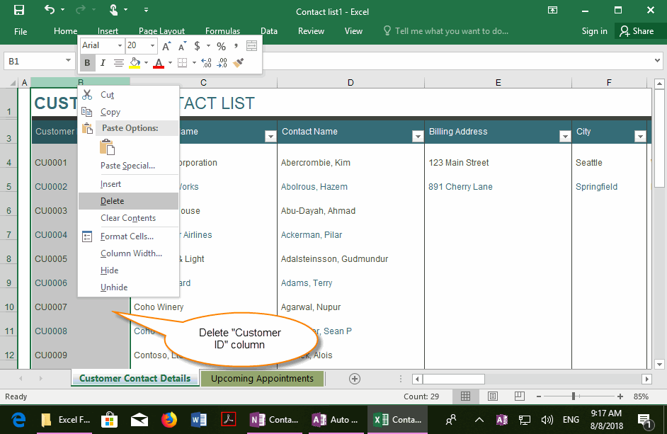 Edit Excel File, Content Auto Sync Appears in OneNote Page
