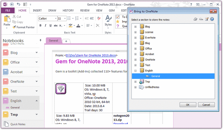Word send to OneNote