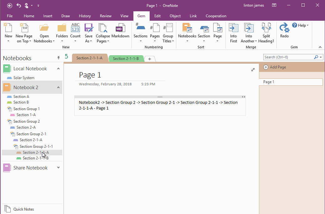 How to Merge 2 Notebooks in OneNote?