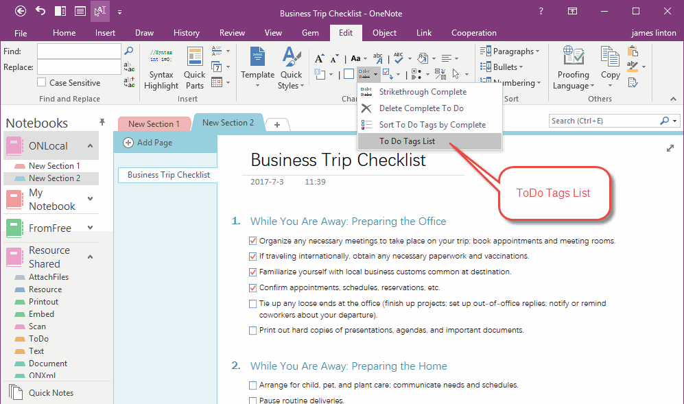 How To Export To Do List In Current OneNote Page To Excel Office 