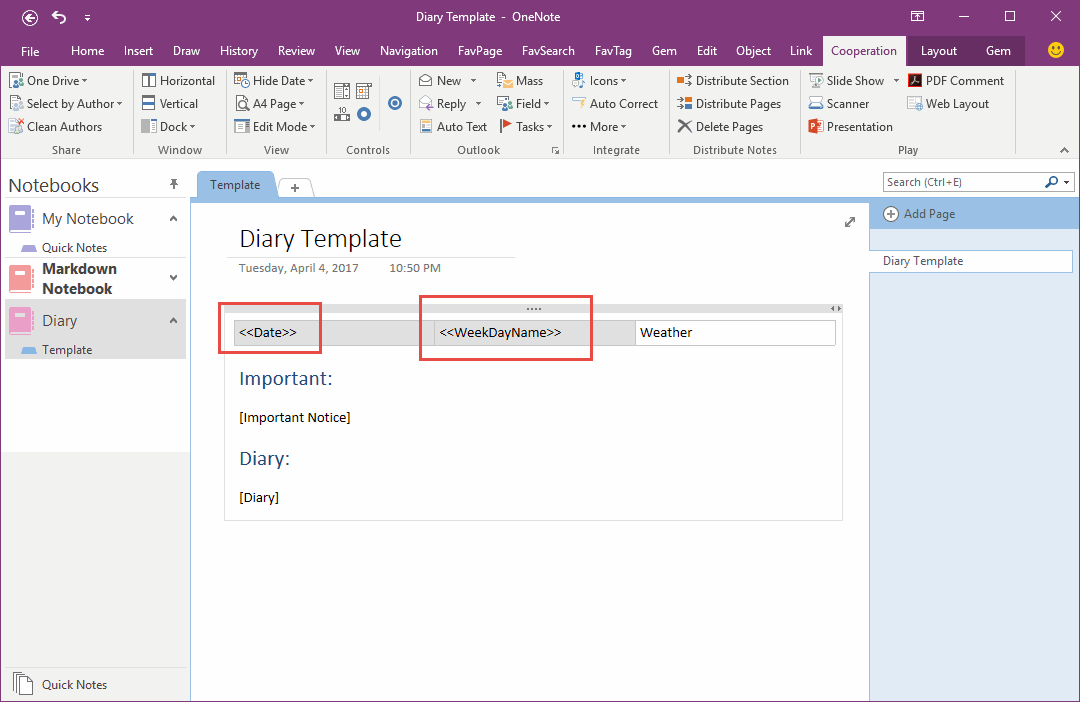 Create Template with Fields