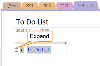 OneNote Expand List