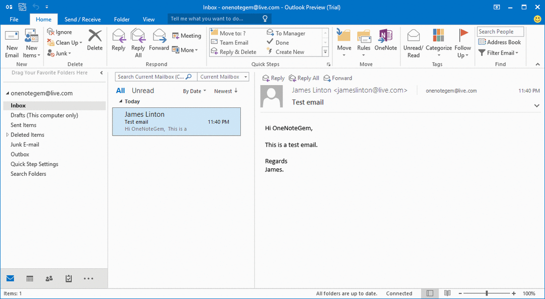 Select an Outlook Email