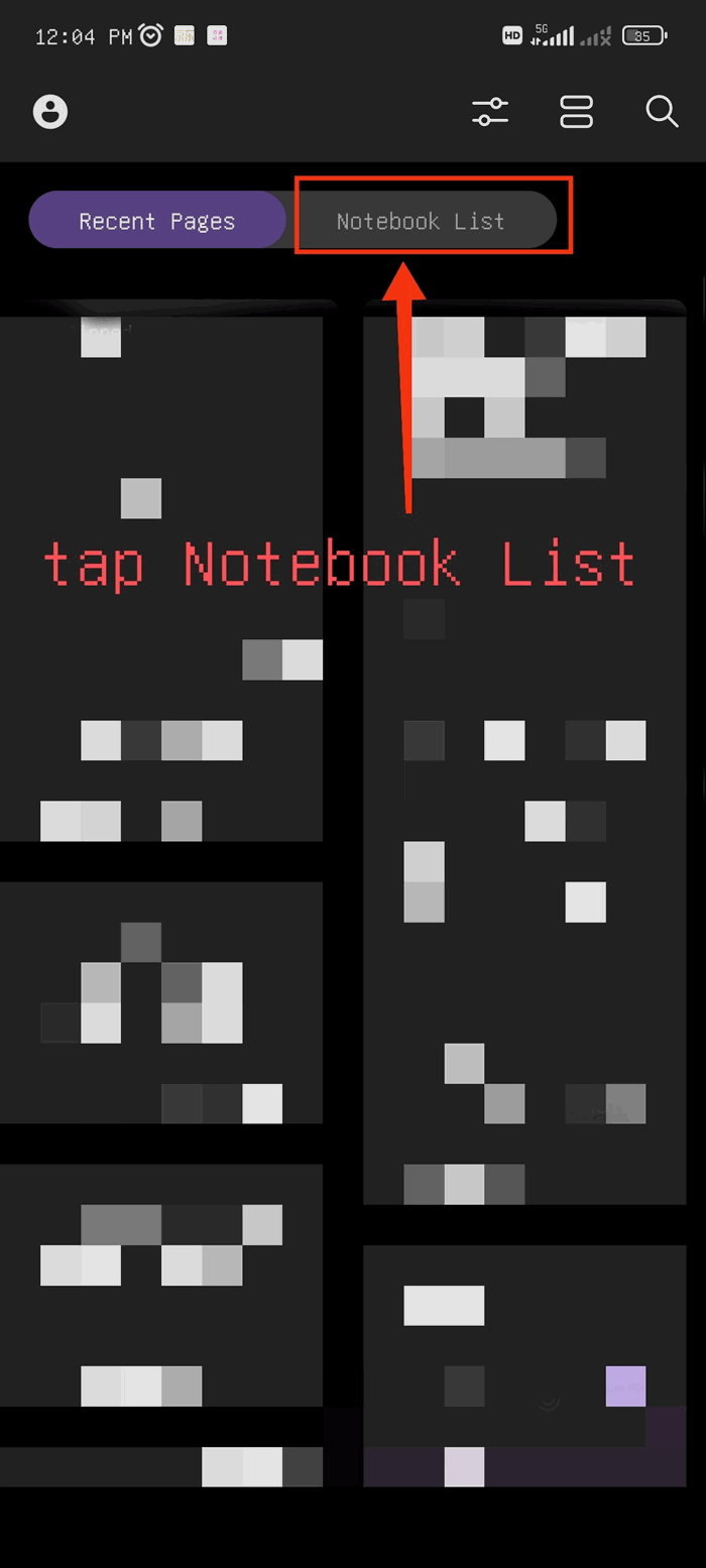 Notebook list