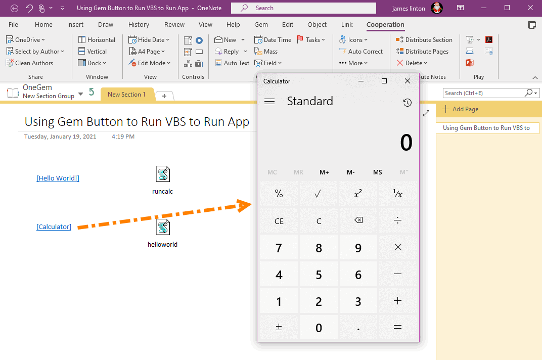 Click “Calculator” Button to Run Windows Calculator