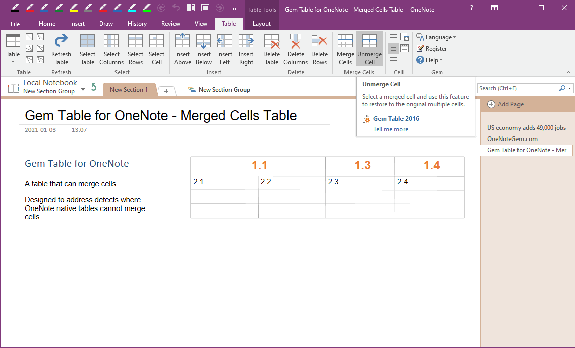 Select a Merged Cell