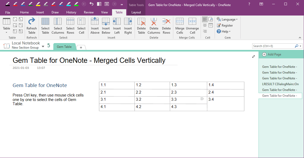 Merge the Selected Cells