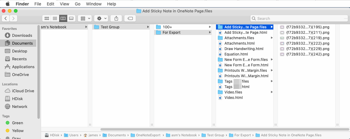 The Folder Tree Structure on Mac and Its HTML Files