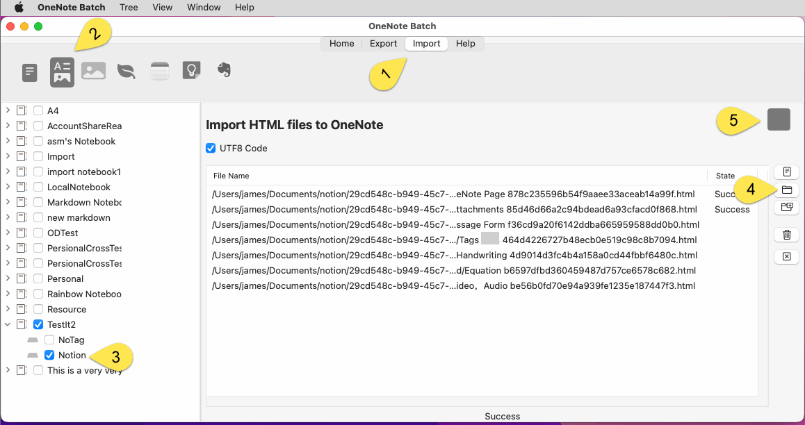 Use OneNote Batch for Mac to Import HTML Files