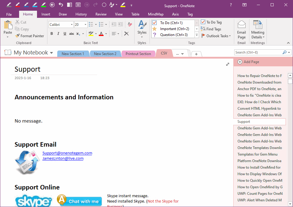 View the Imported Results in OneNote